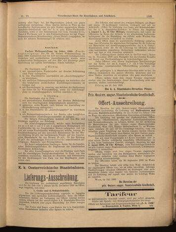 Verordnungs-Blatt für Eisenbahnen und Schiffahrt: Veröffentlichungen in Tarif- und Transport-Angelegenheiten 18990711 Seite: 17