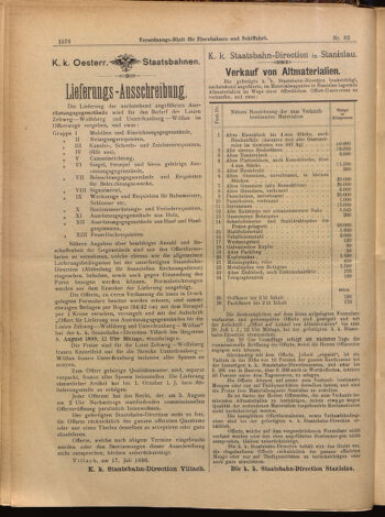 Verordnungs-Blatt für Eisenbahnen und Schiffahrt: Veröffentlichungen in Tarif- und Transport-Angelegenheiten 18990718 Seite: 8