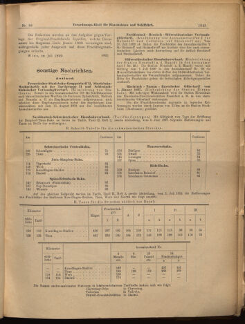 Verordnungs-Blatt für Eisenbahnen und Schiffahrt: Veröffentlichungen in Tarif- und Transport-Angelegenheiten 18990727 Seite: 11