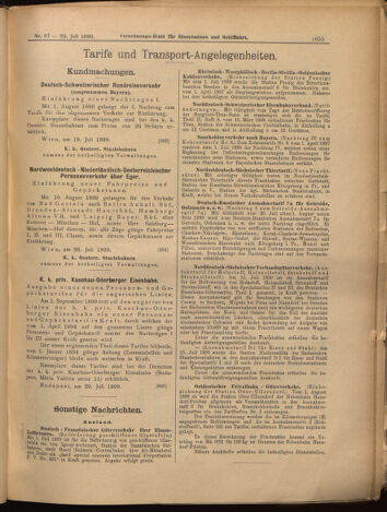 Verordnungs-Blatt für Eisenbahnen und Schiffahrt: Veröffentlichungen in Tarif- und Transport-Angelegenheiten 18990729 Seite: 7