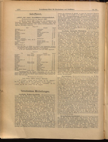 Verordnungs-Blatt für Eisenbahnen und Schiffahrt: Veröffentlichungen in Tarif- und Transport-Angelegenheiten 18990801 Seite: 6