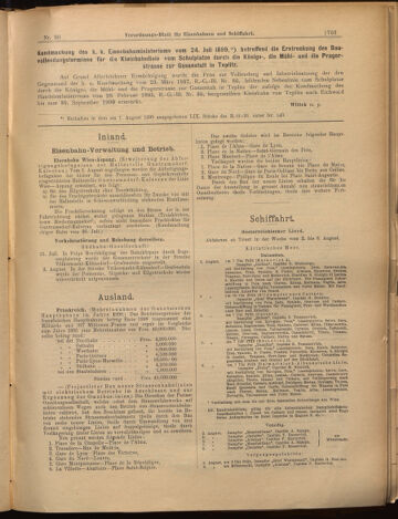 Verordnungs-Blatt für Eisenbahnen und Schiffahrt: Veröffentlichungen in Tarif- und Transport-Angelegenheiten 18990805 Seite: 11