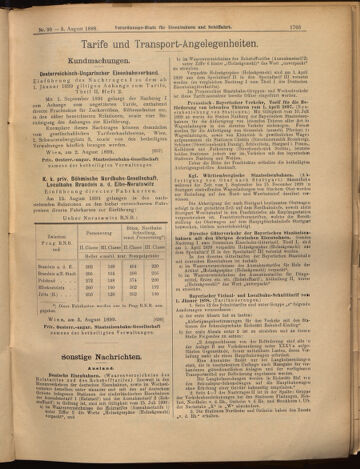 Verordnungs-Blatt für Eisenbahnen und Schiffahrt: Veröffentlichungen in Tarif- und Transport-Angelegenheiten 18990805 Seite: 13