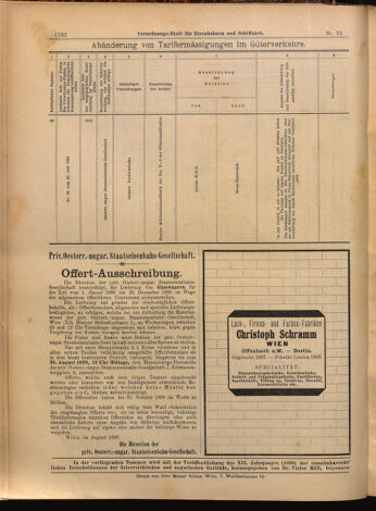 Verordnungs-Blatt für Eisenbahnen und Schiffahrt: Veröffentlichungen in Tarif- und Transport-Angelegenheiten 18990808 Seite: 20