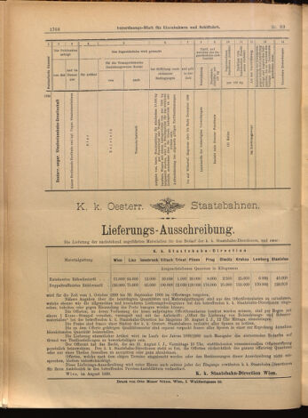 Verordnungs-Blatt für Eisenbahnen und Schiffahrt: Veröffentlichungen in Tarif- und Transport-Angelegenheiten 18990812 Seite: 16