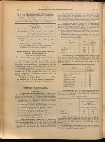 Verordnungs-Blatt für Eisenbahnen und Schiffahrt: Veröffentlichungen in Tarif- und Transport-Angelegenheiten 18990815 Seite: 8