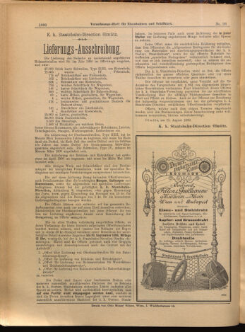 Verordnungs-Blatt für Eisenbahnen und Schiffahrt: Veröffentlichungen in Tarif- und Transport-Angelegenheiten 18990819 Seite: 12