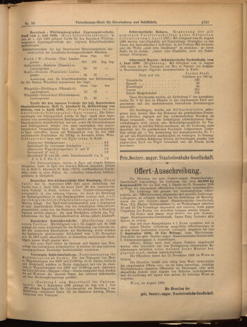 Verordnungs-Blatt für Eisenbahnen und Schiffahrt: Veröffentlichungen in Tarif- und Transport-Angelegenheiten 18990819 Seite: 9