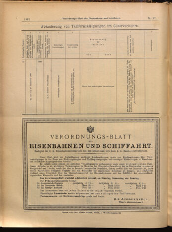 Verordnungs-Blatt für Eisenbahnen und Schiffahrt: Veröffentlichungen in Tarif- und Transport-Angelegenheiten 18990822 Seite: 12