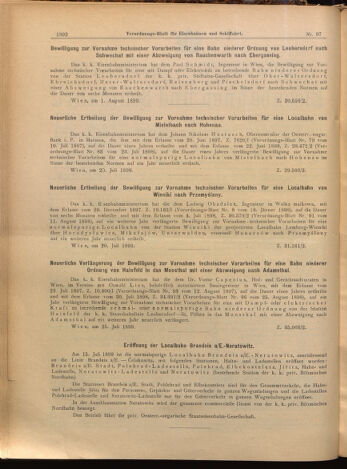 Verordnungs-Blatt für Eisenbahnen und Schiffahrt: Veröffentlichungen in Tarif- und Transport-Angelegenheiten 18990822 Seite: 2