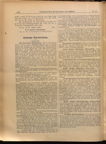 Verordnungs-Blatt für Eisenbahnen und Schiffahrt: Veröffentlichungen in Tarif- und Transport-Angelegenheiten 18990822 Seite: 8