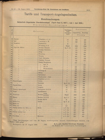 Verordnungs-Blatt für Eisenbahnen und Schiffahrt: Veröffentlichungen in Tarif- und Transport-Angelegenheiten 18990824 Seite: 7