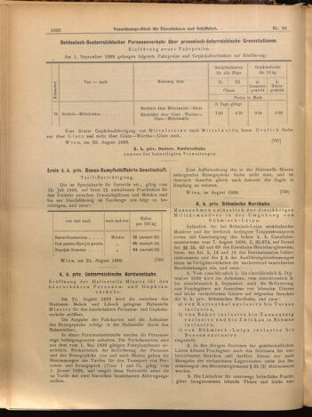 Verordnungs-Blatt für Eisenbahnen und Schiffahrt: Veröffentlichungen in Tarif- und Transport-Angelegenheiten 18990824 Seite: 8