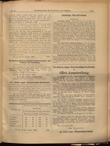 Verordnungs-Blatt für Eisenbahnen und Schiffahrt: Veröffentlichungen in Tarif- und Transport-Angelegenheiten 18990824 Seite: 9