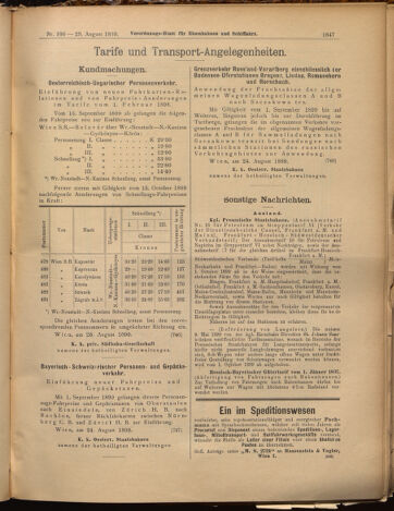 Verordnungs-Blatt für Eisenbahnen und Schiffahrt: Veröffentlichungen in Tarif- und Transport-Angelegenheiten 18990829 Seite: 7