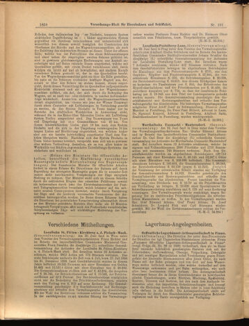 Verordnungs-Blatt für Eisenbahnen und Schiffahrt: Veröffentlichungen in Tarif- und Transport-Angelegenheiten 18990831 Seite: 6