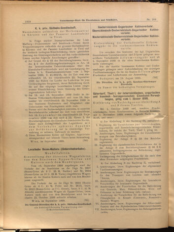 Verordnungs-Blatt für Eisenbahnen und Schiffahrt: Veröffentlichungen in Tarif- und Transport-Angelegenheiten 18990907 Seite: 10