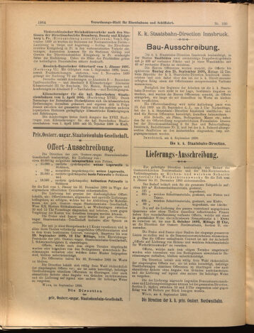 Verordnungs-Blatt für Eisenbahnen und Schiffahrt: Veröffentlichungen in Tarif- und Transport-Angelegenheiten 18990914 Seite: 20