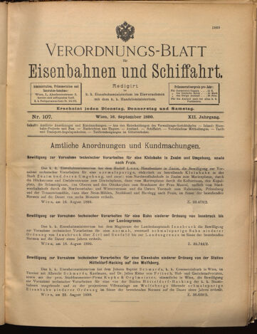 Verordnungs-Blatt für Eisenbahnen und Schiffahrt: Veröffentlichungen in Tarif- und Transport-Angelegenheiten 18990916 Seite: 1