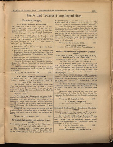 Verordnungs-Blatt für Eisenbahnen und Schiffahrt: Veröffentlichungen in Tarif- und Transport-Angelegenheiten 18990916 Seite: 7