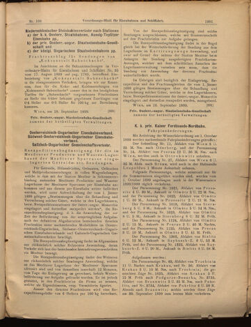 Verordnungs-Blatt für Eisenbahnen und Schiffahrt: Veröffentlichungen in Tarif- und Transport-Angelegenheiten 18990919 Seite: 11