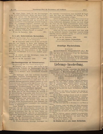 Verordnungs-Blatt für Eisenbahnen und Schiffahrt: Veröffentlichungen in Tarif- und Transport-Angelegenheiten 18990923 Seite: 7