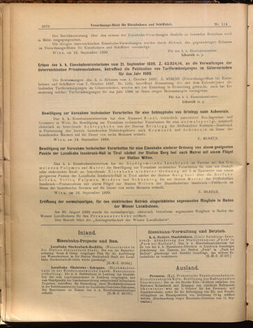 Verordnungs-Blatt für Eisenbahnen und Schiffahrt: Veröffentlichungen in Tarif- und Transport-Angelegenheiten 18991003 Seite: 2