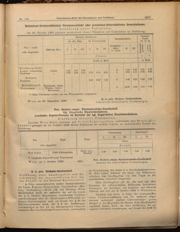 Verordnungs-Blatt für Eisenbahnen und Schiffahrt: Veröffentlichungen in Tarif- und Transport-Angelegenheiten 18991003 Seite: 9