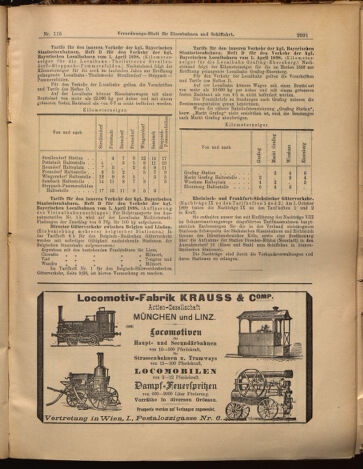 Verordnungs-Blatt für Eisenbahnen und Schiffahrt: Veröffentlichungen in Tarif- und Transport-Angelegenheiten 18991005 Seite: 7