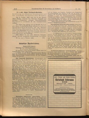 Verordnungs-Blatt für Eisenbahnen und Schiffahrt: Veröffentlichungen in Tarif- und Transport-Angelegenheiten 18991007 Seite: 14