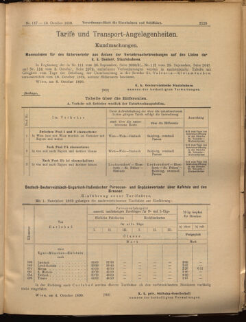 Verordnungs-Blatt für Eisenbahnen und Schiffahrt: Veröffentlichungen in Tarif- und Transport-Angelegenheiten 18991010 Seite: 13