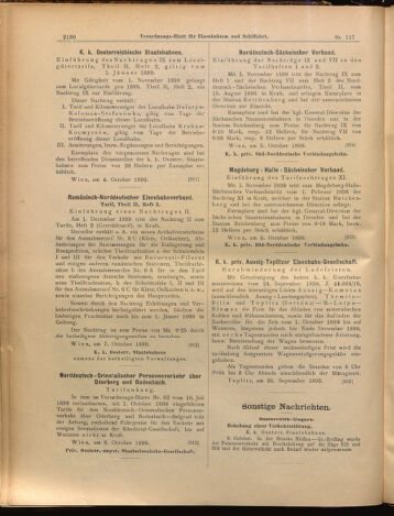 Verordnungs-Blatt für Eisenbahnen und Schiffahrt: Veröffentlichungen in Tarif- und Transport-Angelegenheiten 18991010 Seite: 14