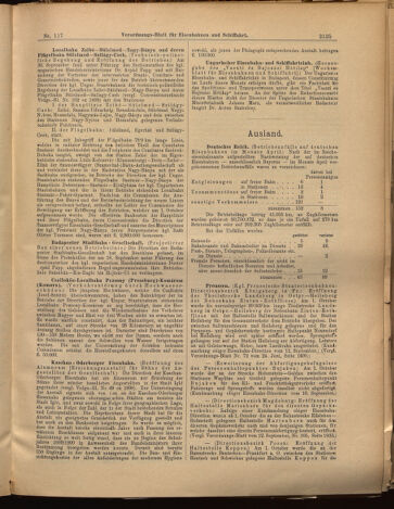 Verordnungs-Blatt für Eisenbahnen und Schiffahrt: Veröffentlichungen in Tarif- und Transport-Angelegenheiten 18991010 Seite: 9