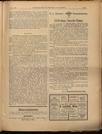 Verordnungs-Blatt für Eisenbahnen und Schiffahrt: Veröffentlichungen in Tarif- und Transport-Angelegenheiten 18991014 Seite: 7