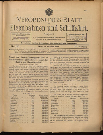 Verordnungs-Blatt für Eisenbahnen und Schiffahrt: Veröffentlichungen in Tarif- und Transport-Angelegenheiten 18991017 Seite: 1