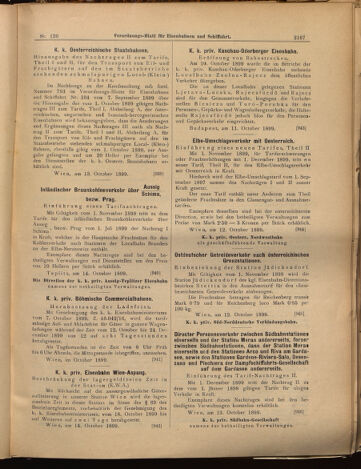 Verordnungs-Blatt für Eisenbahnen und Schiffahrt: Veröffentlichungen in Tarif- und Transport-Angelegenheiten 18991017 Seite: 7