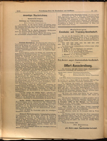 Verordnungs-Blatt für Eisenbahnen und Schiffahrt: Veröffentlichungen in Tarif- und Transport-Angelegenheiten 18991017 Seite: 8