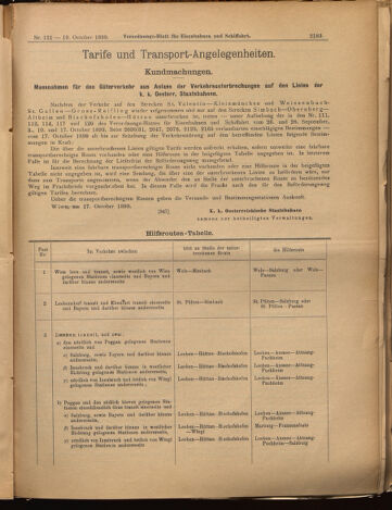 Verordnungs-Blatt für Eisenbahnen und Schiffahrt: Veröffentlichungen in Tarif- und Transport-Angelegenheiten 18991019 Seite: 7