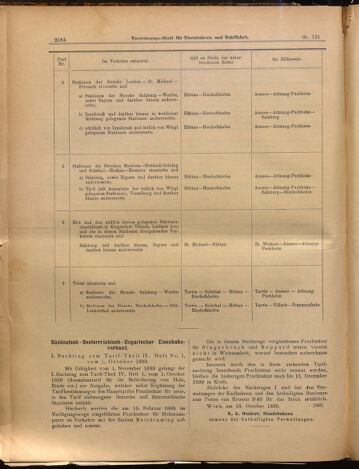 Verordnungs-Blatt für Eisenbahnen und Schiffahrt: Veröffentlichungen in Tarif- und Transport-Angelegenheiten 18991019 Seite: 8