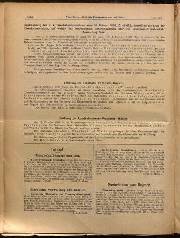 Verordnungs-Blatt für Eisenbahnen und Schiffahrt: Veröffentlichungen in Tarif- und Transport-Angelegenheiten 18991021 Seite: 2