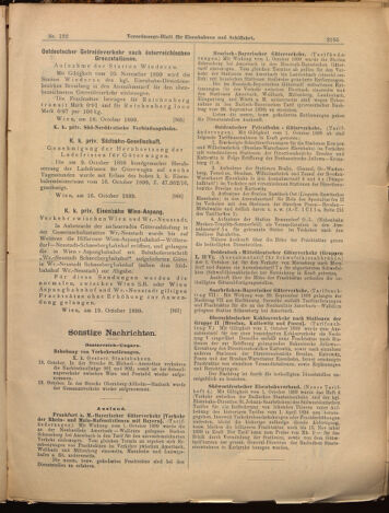 Verordnungs-Blatt für Eisenbahnen und Schiffahrt: Veröffentlichungen in Tarif- und Transport-Angelegenheiten 18991021 Seite: 7