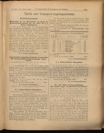 Verordnungs-Blatt für Eisenbahnen und Schiffahrt: Veröffentlichungen in Tarif- und Transport-Angelegenheiten 18991028 Seite: 7