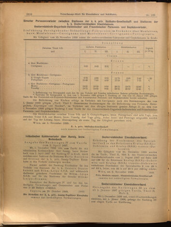 Verordnungs-Blatt für Eisenbahnen und Schiffahrt: Veröffentlichungen in Tarif- und Transport-Angelegenheiten 18991107 Seite: 12