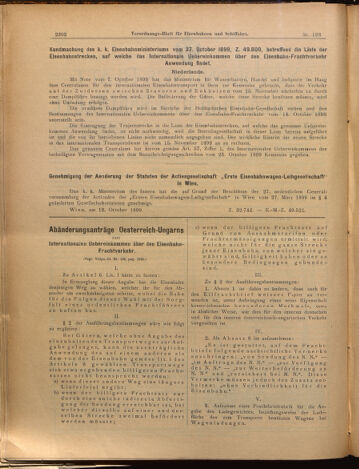 Verordnungs-Blatt für Eisenbahnen und Schiffahrt: Veröffentlichungen in Tarif- und Transport-Angelegenheiten 18991107 Seite: 2