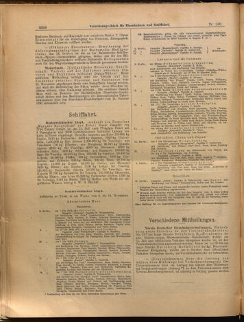 Verordnungs-Blatt für Eisenbahnen und Schiffahrt: Veröffentlichungen in Tarif- und Transport-Angelegenheiten 18991111 Seite: 16