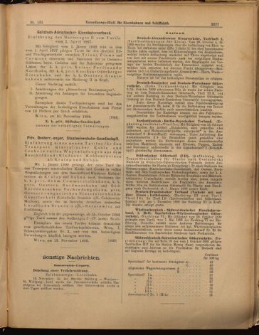 Verordnungs-Blatt für Eisenbahnen und Schiffahrt: Veröffentlichungen in Tarif- und Transport-Angelegenheiten 18991114 Seite: 13