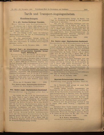 Verordnungs-Blatt für Eisenbahnen und Schiffahrt: Veröffentlichungen in Tarif- und Transport-Angelegenheiten 18991121 Seite: 13