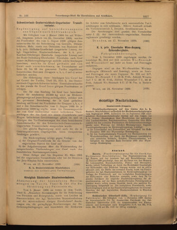 Verordnungs-Blatt für Eisenbahnen und Schiffahrt: Veröffentlichungen in Tarif- und Transport-Angelegenheiten 18991121 Seite: 15