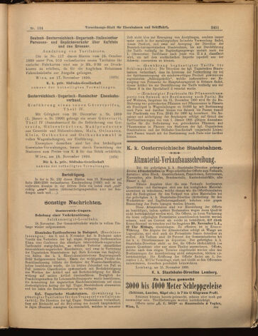 Verordnungs-Blatt für Eisenbahnen und Schiffahrt: Veröffentlichungen in Tarif- und Transport-Angelegenheiten 18991123 Seite: 11