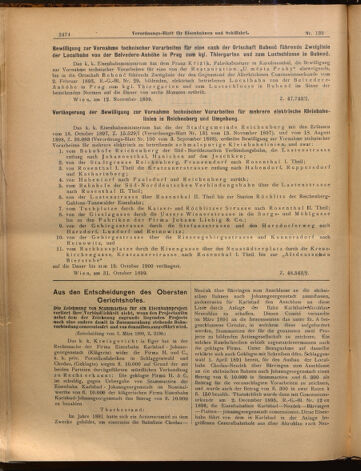 Verordnungs-Blatt für Eisenbahnen und Schiffahrt: Veröffentlichungen in Tarif- und Transport-Angelegenheiten 18991125 Seite: 2